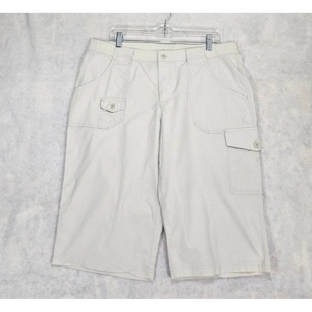Columbia Cargo Shorts Womens 16 Bermuda Outdoor Stretch Beige XCO Khaki Hiking